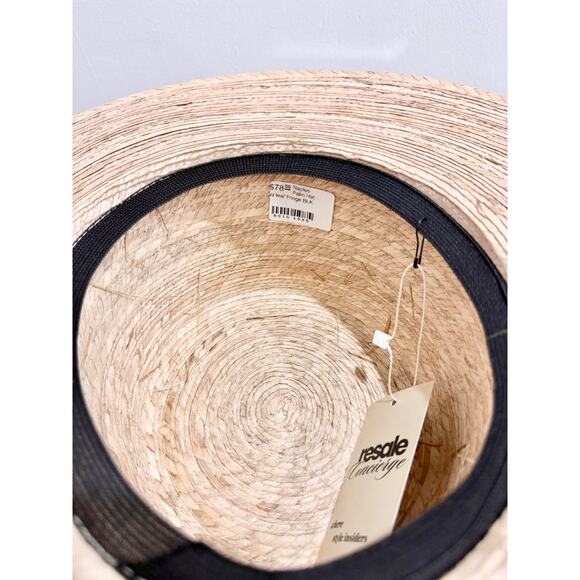 Naples Palm Woven Sun Hat Leaves Macrame Band Women's Large - Picture 5 of 5